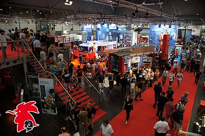 Interschutz 2010 in Leipzig. Foto: Hegemann, Logo: Deutsche Messe AG