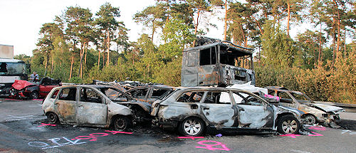 Massenunfall auf A31 bei Dorsten. Foto: VOX