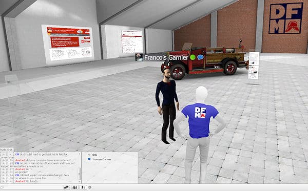 Zu Besuch im virtuellen Feuerwehr-Museum des DFV. Haben sich andere Besucher ebenfalls eingeloggt, kann man mit ihnen chatten - zum Beispiel bequem über ein Headset.