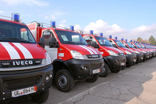 134 neue Waldbrand-TLF für die Feuerwehr in Bulgarien. Foto: Iveco Magirus 134 neue Waldbrand-TLF für die Feuerwehr in Bulgarien. Foto: Iveco Magirus