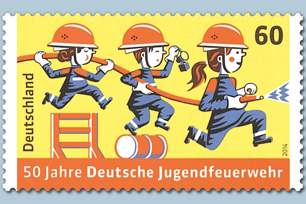 Briefmarke: 50 Jahre Deutsche Jugendfeuerwehr. Foto: Deutsche Post AG