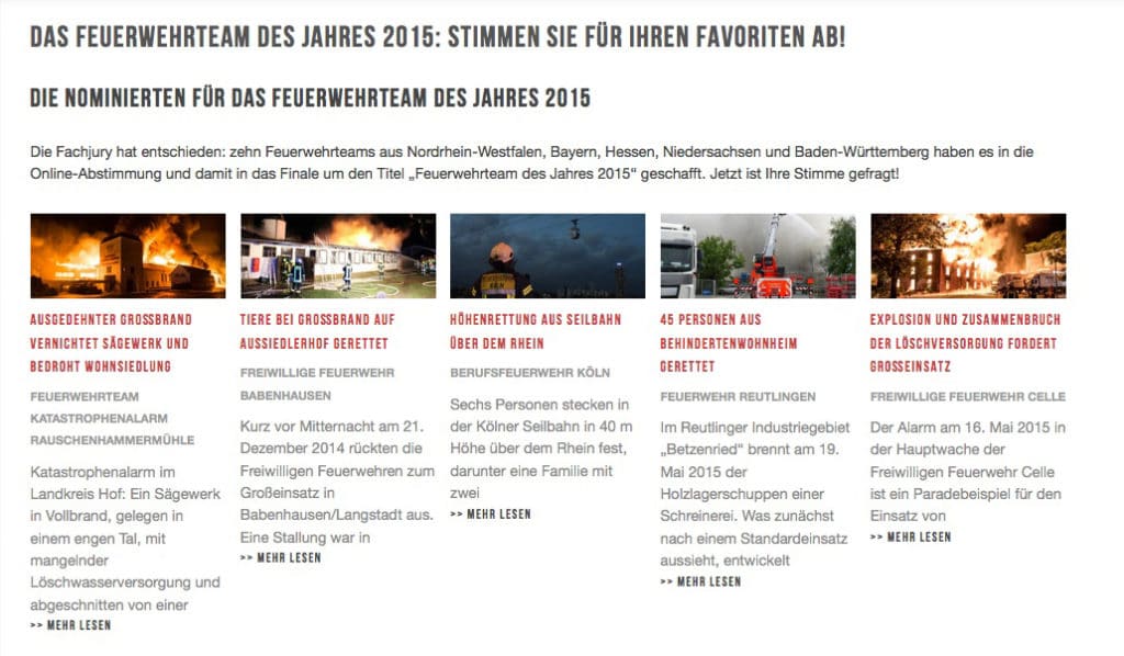 Auf feuerwehrwelt.de werden die Nominierten vorgestellt und jeder kann für seinen Favoriten abstimmen. Foto: Magirus
