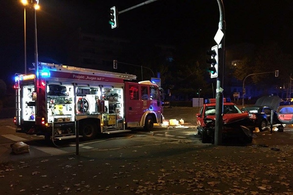Der verunfallte KdoW der Feuerwehr Erkrath. Foto Feuerwehr Erkrath