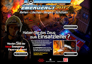 Screenshot der Emergency 2012-Seite.