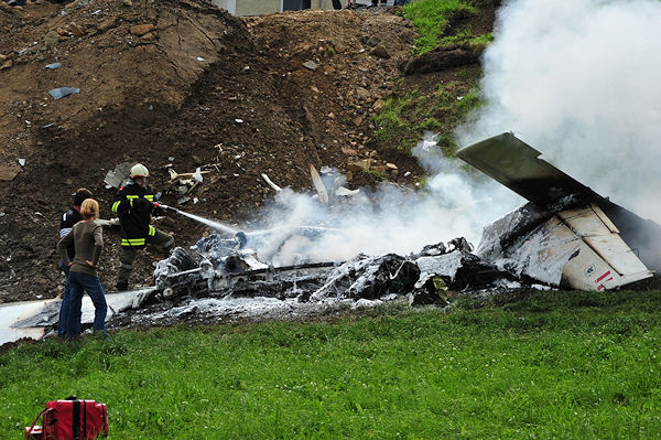 Flugzeugabsturz bei Hirschbach  (Österreich). Foto: Foto-Kerschi
