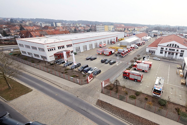 Rosenbauer Deutschland in Luckenwalde: Der Standort ist in den letzten Jahren immer weiter ausgebaut worden. Foto: Rosenbauer