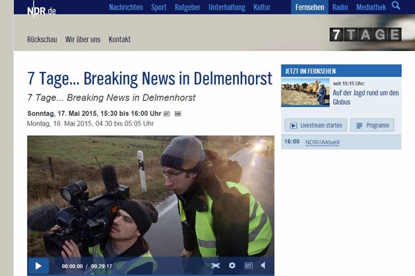 Szene aus der Doku "7 Tage... Breaking News in Delmenhorst". Screenshot: NDR Mediathek