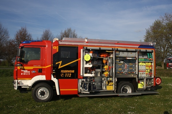 Das neue HLF 20 der FF Biblis. Foto: Feuerwehr Biblis / Ralf Becker