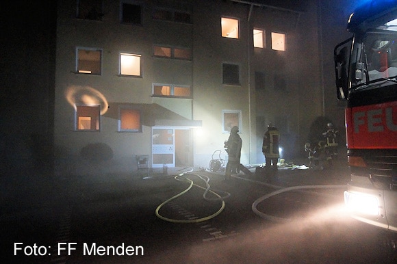 Brand in einem Mendener Wohnhaus. Foto: FF Menden