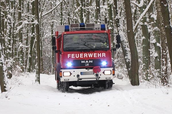Symbolfoto: Rüstwagen im Wintereinsatz. Foto: Klöpper