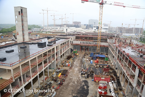 Blick auf die Baustelle des CNIS im Mai 2018.