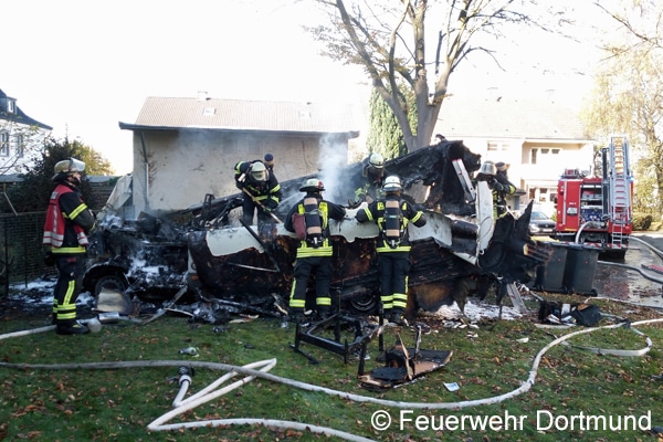 Wohnmobil-Brand in Dortmund