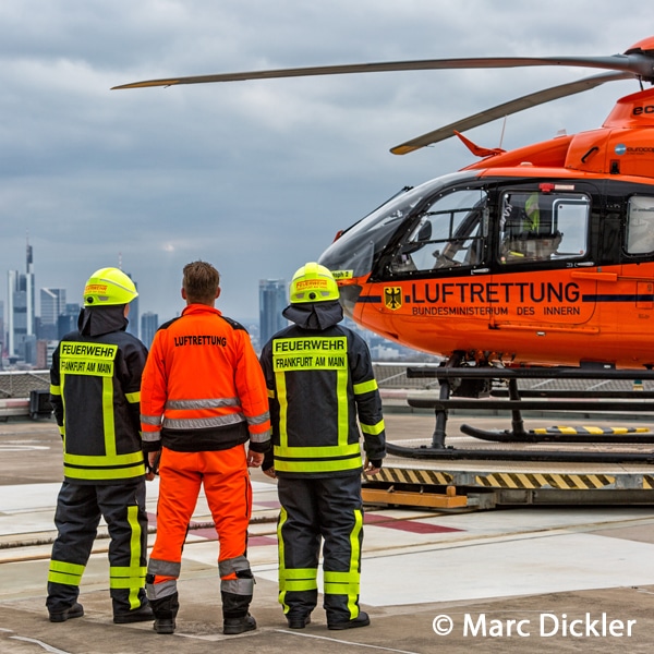 Alarmiert wird Christoph 2 von der Leitstelle der Berufsfeuerwehr Frankfurt am Main.