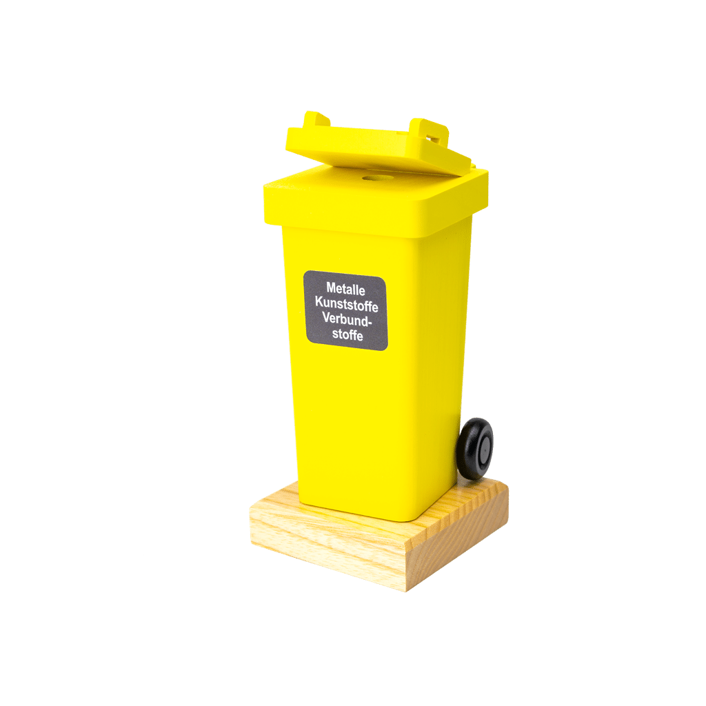 Produkt: Rauchende Mülltonne – Wertstofftonne Gelb