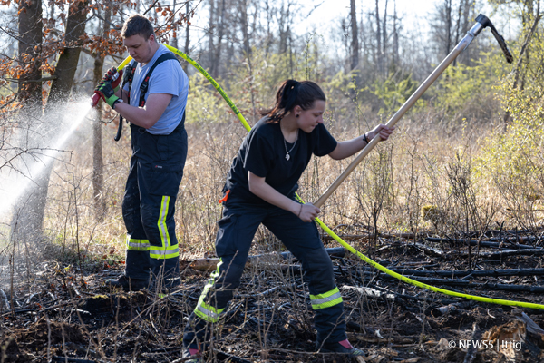 Der Waldbrand in Meiningen-Dreißigacker erforderte aufwendige Nachlöscharbeiten. Foto: NEWS5/Ittig