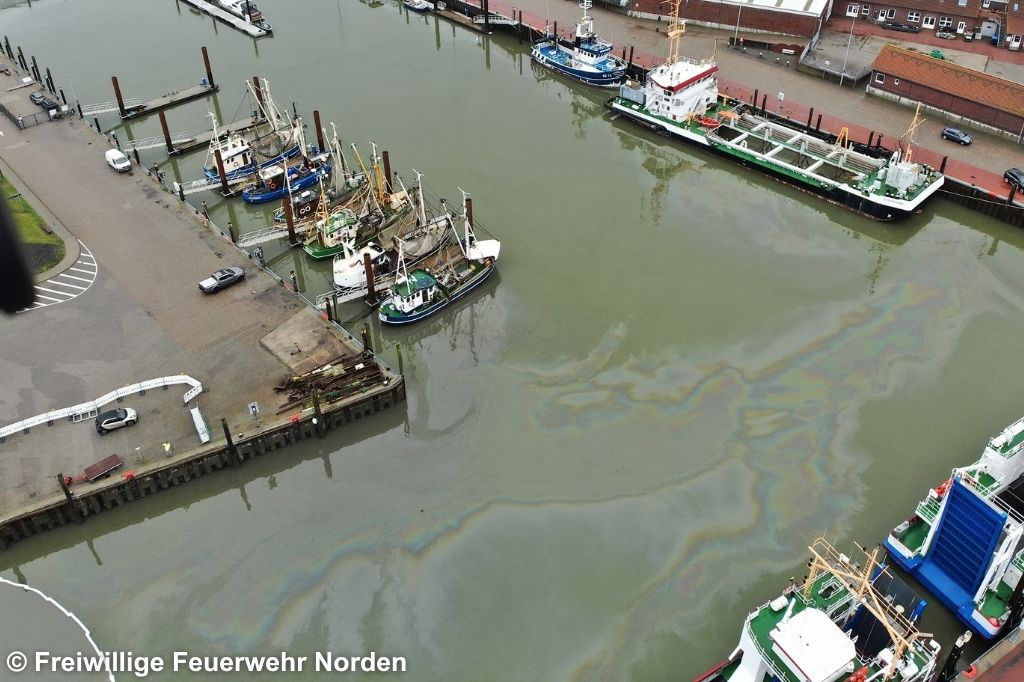 Luftaufnahme des Norddeicher Osthafens