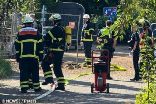 Feuerwehr auf der Baustelle