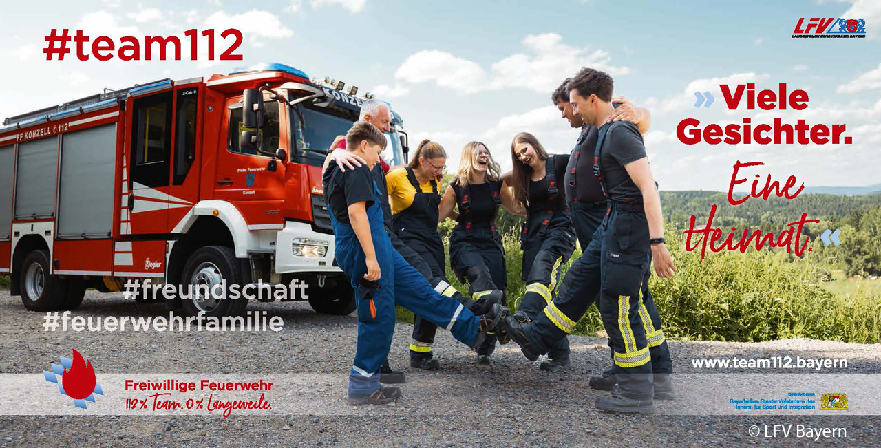 Damit auch in Zukunft genügend Helfer in den Dörfern und Gemeinden zur Verfügung stehen, wurde vergangenes Wochenende eine bayernweite Kampagne unter dem Motto „Viele Gesichter. Eine Heimat.“ gestartet. Foto: LFV Bayern
