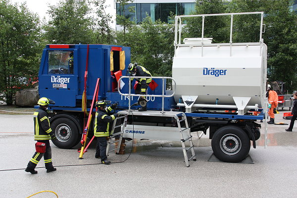 Lkw-Unfall-Simulationsanlage "TRT 7000" von Dräger: Am Freitag wurde die Innovation erstmals der Öffentlichkeit vorgestellt. Foto: Michael Klöpper Lkw-Unfall-Simulationsanlage "TRT 7000" von Dräger: Am Freitag wurde die Innovation erstmals der Öffentlichkeit vorgestellt. Foto: Michael Klöpper