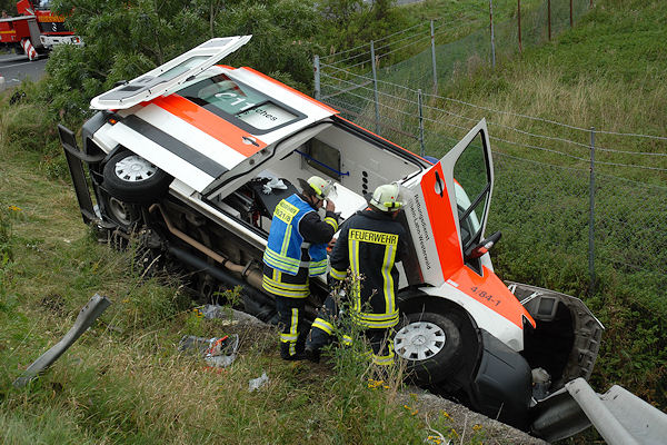Unfall mit Krankentransportwagen. Foto: Büdenbender Unfall mit Krankentransportwagen. Foto: Büdenbender