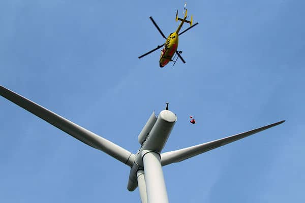Rettung aus einer Windkraftanlage. Foto: KFV Verden / Köster