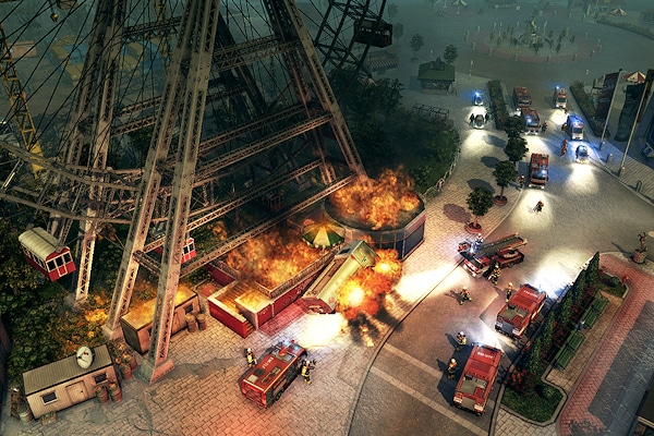 Szene aus "Emergency 2013": Großeinsatz am Wiener Prater. Screenshots/Packshot: Deep Silver