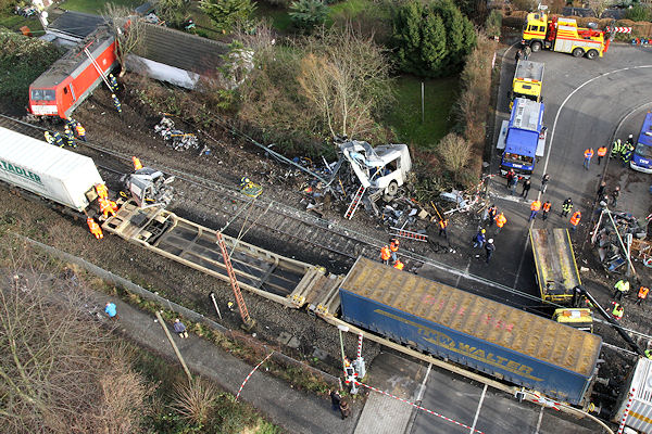 Einsatzstelle aus der Luft. Foto: Feuerwehr Düsseldorf