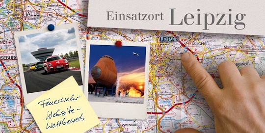 Dräger-Website-Wettbewerb 2013: Eine Gewinnergruppe darf zum Training zur Flughafenfeuerwehr Leipzig reisen. Grafik: Dräger