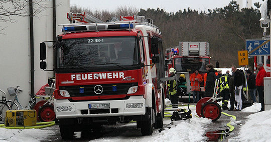Feuer im Badehaus. Foto: Feuerwehr Norderney