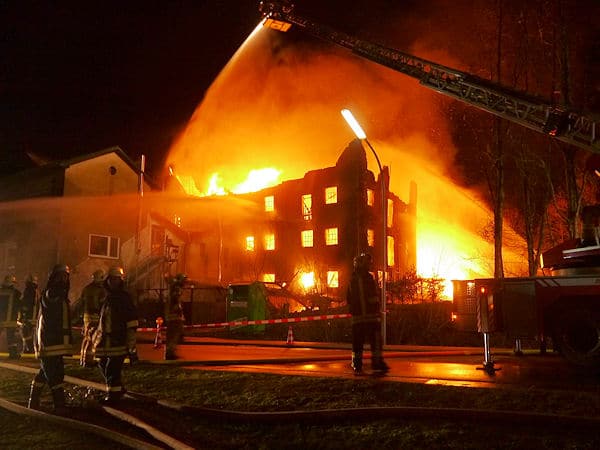 Brand der alten Wassermühle. Foto: Birgit Johann