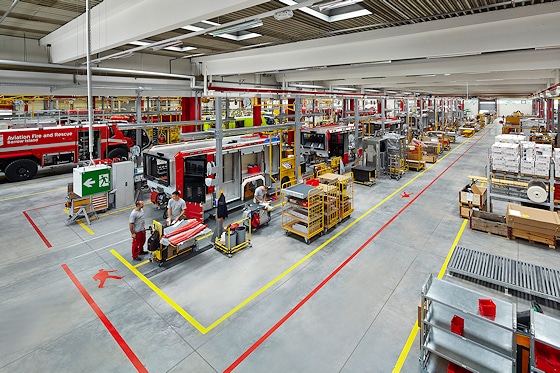 Innenansicht in das Rosenbauer-Werk 2. Foto: Rosenbauer