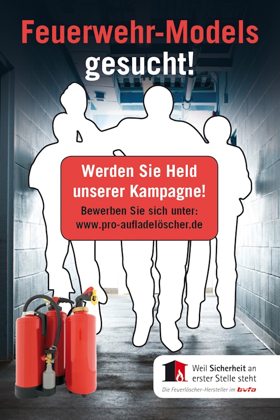 Mit diesem Werbeplakat werden die Feuerwehr-Models vom bvfa gesucht. Foto: bvfa
