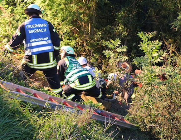 Tödlicher Traktorunfall im Weinberg bei Marbach. Foto: Friebe PR