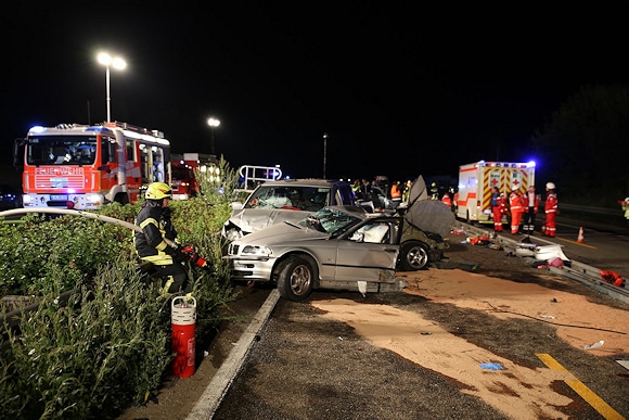 Tödlicher Unfall auf der A 3 bei Bad Camberg. Foto: wiesbaden112.de