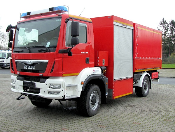 Das Musterfahrzeug des neuen SW KatS auf einem 184 kW starken MAN-Allradfahrgestell mit Singlebereifung und automatisiertem Schaltgetriebe. Den Aufbau fertigt Freytag. Foto: BBK