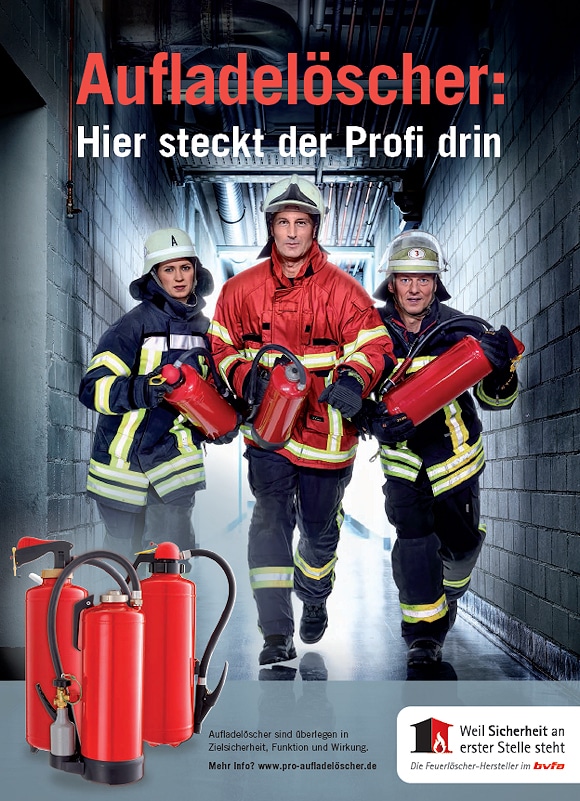 Werbemotiv für die Kampagne für Aufladelöscher des bvfa,