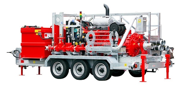 Der größere Pumpentyp mit einer Hochdruckpumpe BA-C150H41, angetrieben von einem Volvo-Penta-Motor, Typ TAD952VE, mit einer Leistung von 234 kW/318 PS und einem Druck von 20 bar fördert ebenfalls 130 m3/h (2.166 l/min). Foto: BBA Pumps