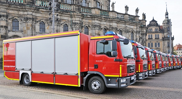 2014 konnten die Hersteller von Feuerwehrfahrzeugen - hier GW-G von Gimaex in Dresden - einen Rekordumsatz verbuchen. Symbolfoto: Gimaex