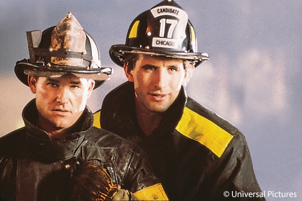 Kurt Russell und William Baldwin in dem Feuerwehr Film Backdraft